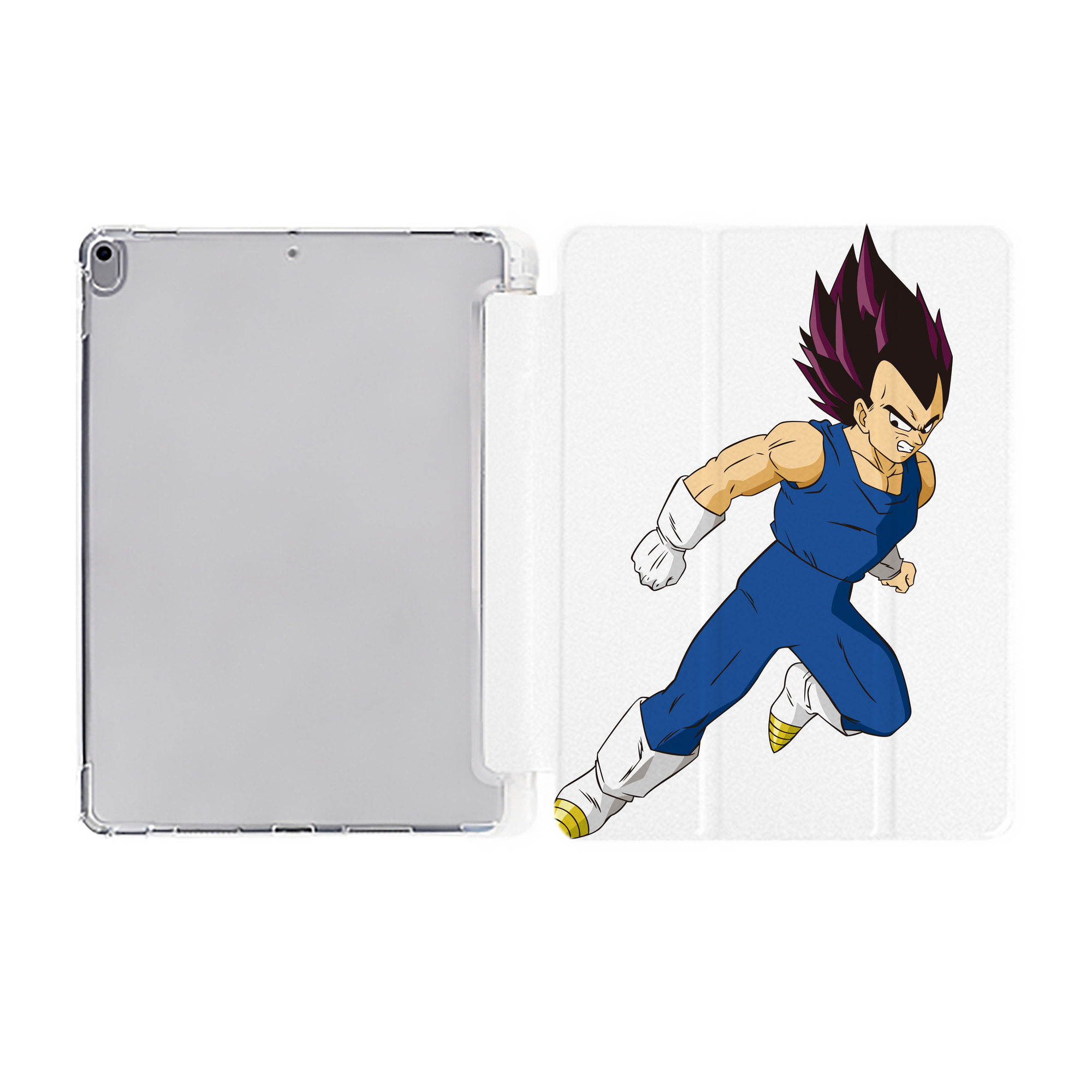 （画像用） ドラゴンボール ベジータ四世（Bejīta Yonsei）DRAGON BALL Vegeta IV IPad ケース ペン収納付き 三つ折りスタンド PUレザー×シリコン 対応機種9.5/10.5/10.9インチ